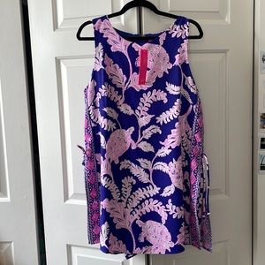 NWT Lilly Pulitzer Donna Romper Galaxy Blue What the Shell